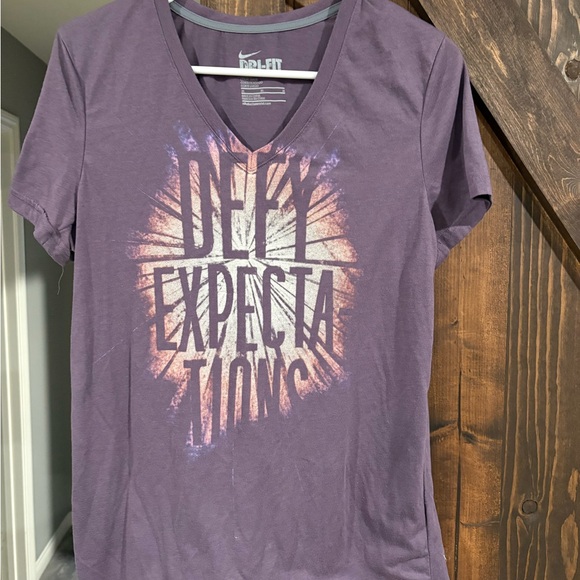 Nike Purple Graphic V-Neck Tee - Picture 1 of 2